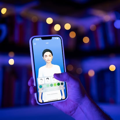 This illustration photo shows a user interacting with a smartphone app to customize an avatar for a personal artificial intelligence chatbot, known as a Replika in Warsaw, Poland on 22 July, 2023. (Photo by Jaap Arriens (NurPhoto / Getty Images)