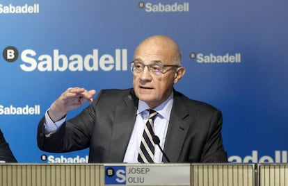 Josep Oliu, presidente de Banco Sabadell, en una imagen de archivo.