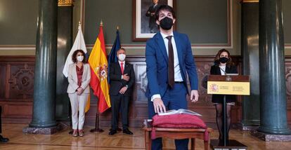 El presidente de la Zona Especial Canaria (ZEC), Pablo Hernández, en su toma de posesión