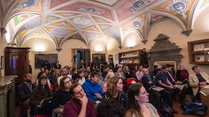 Imagen de la sesión 'Cómo gestionar una oficina editorial independiente: los secretos para que funcione económicamente', en Perugia. 