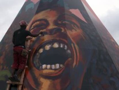 Un mural de Bob Marley en Bata, en Guinea Ecuatorial.