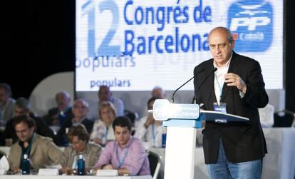 El ministro del Interior, ayer, en el congreso de Barcelona