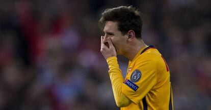 Messi durante el partido con el Atl&eacute;tico. 