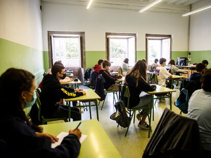 El colegio público López Ferreiro de Santiago de Compostela, el primer día de clase.