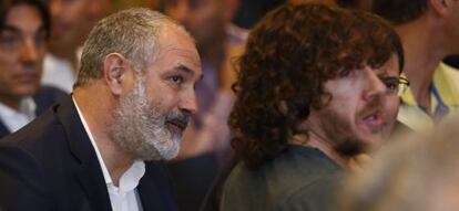 Zubizarreta y Puyol en la despedida Xavi Hernández