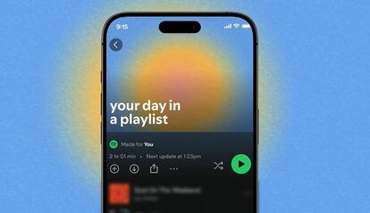 Teléfono móvil con Spotify daylist