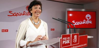 Isabel Celaá, este lunes, en su comparecencia ante los medios de comunicación.