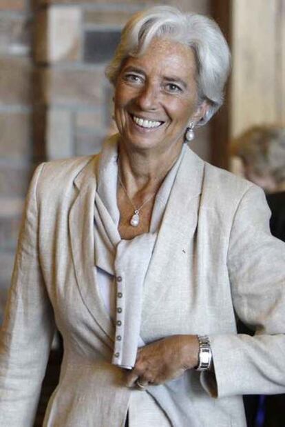 Lagarde, a su llegada al foro de Jackson Hole (Wyoming).