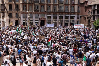 Manifestantes contra la turistificación en una protesta en junio en Málaga.