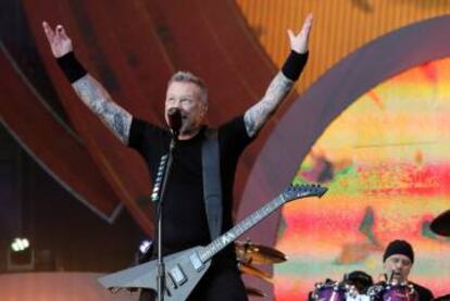 James Hetfield, cantante de Metallica, durante un concierto en el Global Citizen Festival en Central Park (Nueva York) el pasado septiembre.