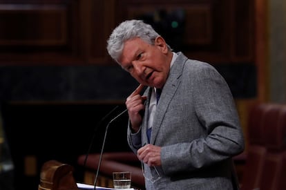 El diputado de Nueva Canarias, Pedro Quevedo, interviene en el pleno del Congreso.