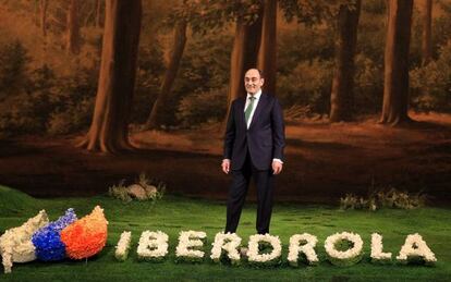 El presidente de Iberdrola, Ignacio Sánchez Galán, en la Junta General de Accionistas celebrada el pasado mes de marzo.