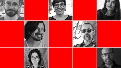 D'esquerra a dreta i de dlat a baix: Ruben luzón, Begonya Pozo, Isabel García i Canet, Pau Sif, Eduard Marco,
Àngels Gregori i Salvador Ortells.
