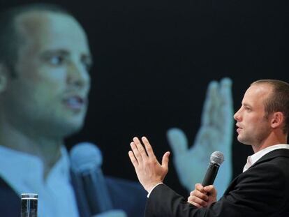 Pistorius, durante la ponencia.