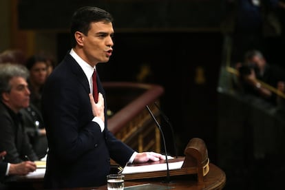 Pedro Sánchez en un momento del debate.