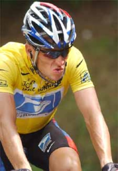 Lance Armstrong, durante la etapa de hoy.