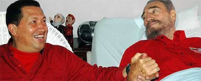 Fidel Castro, durante una visita de Hugo Chavez el pasado agosto.