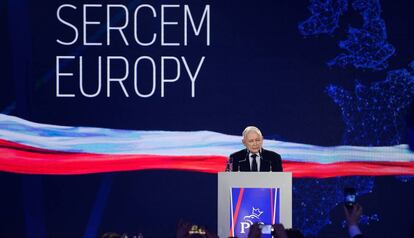 Jaroslaw Kaczynski durante un acto de campaña el 19 de mayo en Cracovia.