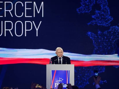 Jaroslaw Kaczynski durante un acto de campaña el 19 de mayo en Cracovia.