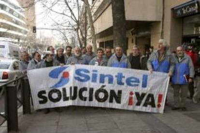 Concentración de ex trabajadores de Sintel en Madrid. EFE/Archivo