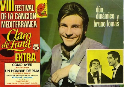 Cartel promocional de Bruno Lomas como estrella del VIII Festival de la canción mediterránea.