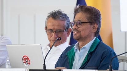 Iván Márquez durante la instalación de las negociaciones de la Segunda Marquetalia con el Gobierno de Colombia, en Caracas (Venezuela), en junio de 2024.