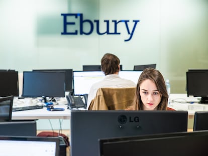 Logo de Ebury, la 'fintech' global especializada en pagos internacionales e intercambio de divisas. Foto cedida por la Ebury.