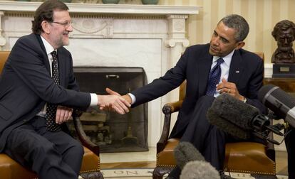 Mariano Rajoy and Barack Obama at the White House in January 2014.