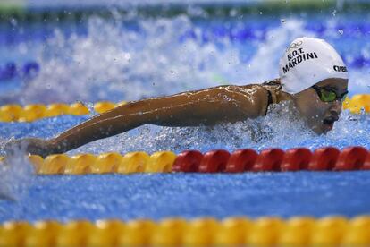 Yusra Mardini, durante la prueba de 100m mariposa en el Estadio Acuático Olímpico en Río de Janeiro.