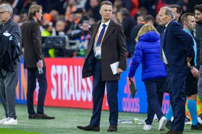 El seleccionador de Países Bajos, Louis van Gaal, la semana pasada en un amistoso contra Alemania en Ámsterdam.