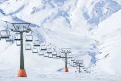 Pista de esquí en Baqueira Beret (Lérida).