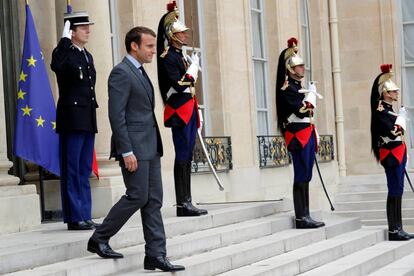 El presidente franc&eacute;s Emmanuel Macron en el El&iacute;seo esta semana.