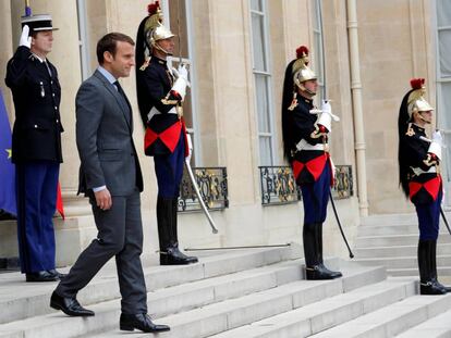 El presidente franc&eacute;s Emmanuel Macron en el El&iacute;seo esta semana.