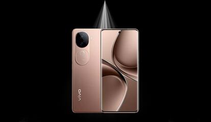 Nuevo VIVO V40e de color bronce con fondo negro