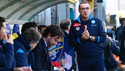 Maurizio Sarri durante el partido de liga contra el Frosinone.