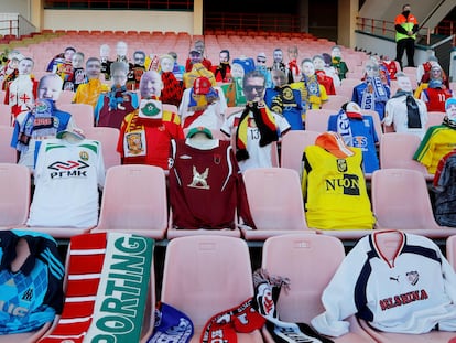 Maniquíes en un estadio de Bielorrusia.