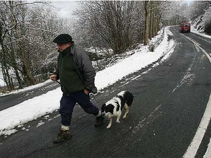 Nieve en los montes vascos