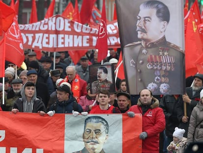 Manifestación del Patido Comunista Ruso para conmemorar la Revolución de Octubre de 1917, el pasado 7 de noviembre.