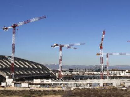 Obras en el estadio de La Peineta.