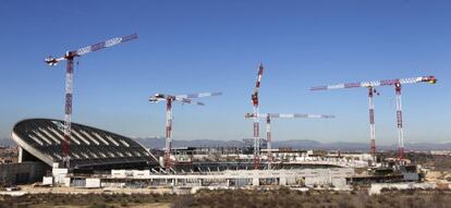 Obras en el estadio de La Peineta.