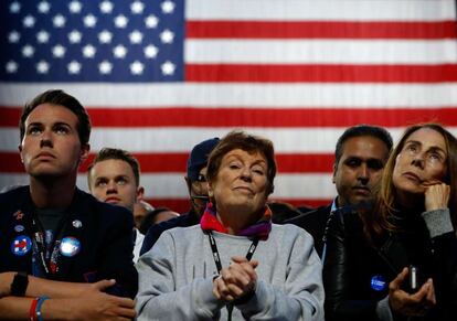 La derrota se veía en cada rostro de cada seguidor de Clinton.