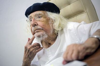 Ernesto Cardenal, el martes, día de su 90 aniversario, en su casa de Managua.