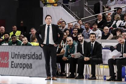 Xavi Pascual, en su último partido como técnico del Panathinaikos, ante el Real Madrid.