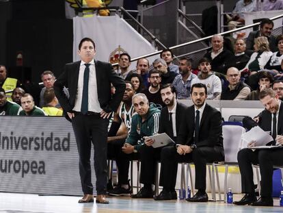 Xavi Pascual, en su último partido como técnico del Panathinaikos, ante el Real Madrid.