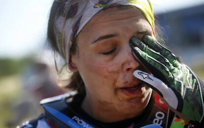 Laia Sanz tras concluir la última etapa del Dakar entre Villa Carlos Paz y Rosario.