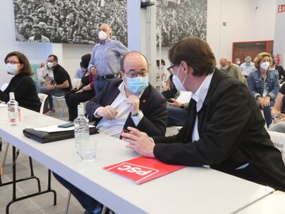 Miquel Iceta y Salvador Illa en el consell nacional del PSC.