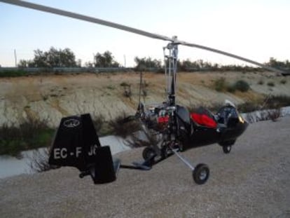 An ultra-light aircraft used to transport hashish from Morocco to Spain.