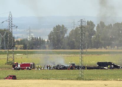 Estado en que quedo el avión de carga, después del accidente sufrido en las inmediaciones del aeropuerto de San Pablo.