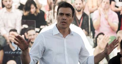 El l&iacute;der del PSOE, Pedro S&aacute;nchez, el lunes.