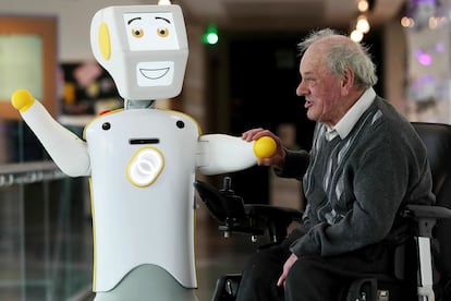 El primer robot asistente social en Dublín, Irlanda, en 2019.